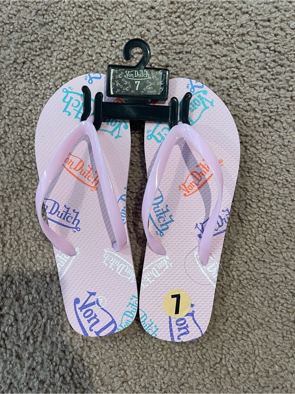 VON DUTCH Fashion Retro Summer Candy Flip Flops Size 7